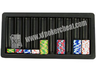 Macchina fotografica del vassoio del chip della Tabella del poker, preannunciatore contrassegnato del poker delle carte da gioco